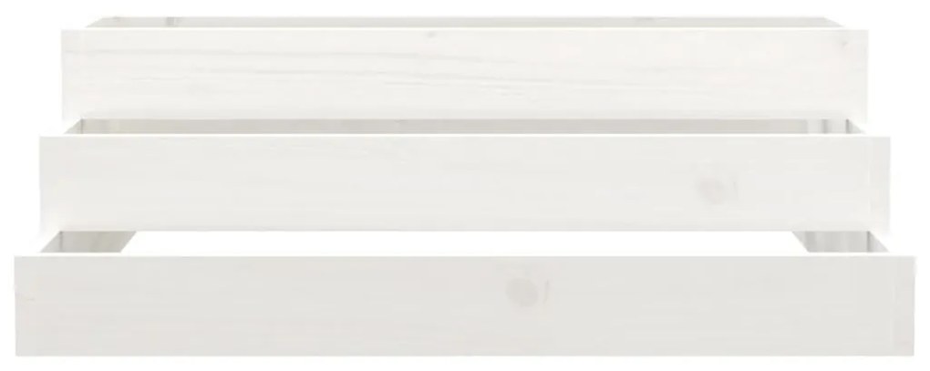 Vaso/floreira 80x80x27 cm pinho maciço branco