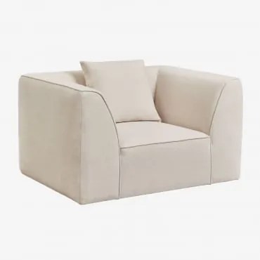 Poltrona Estofada Cardea Chenille Bege Creme - Sklum