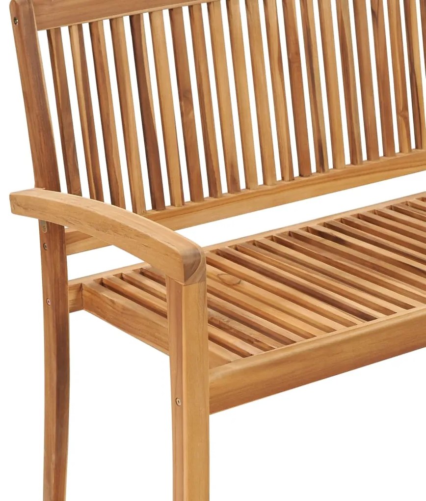 Bancos empilháveis jardim 2 lugares 128,5cm madeira teca maciça