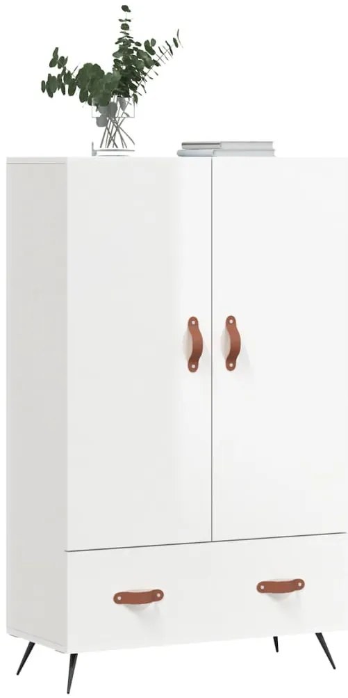 Aparador alto 69,5x31x115 cm derivados madeira branco brilhante