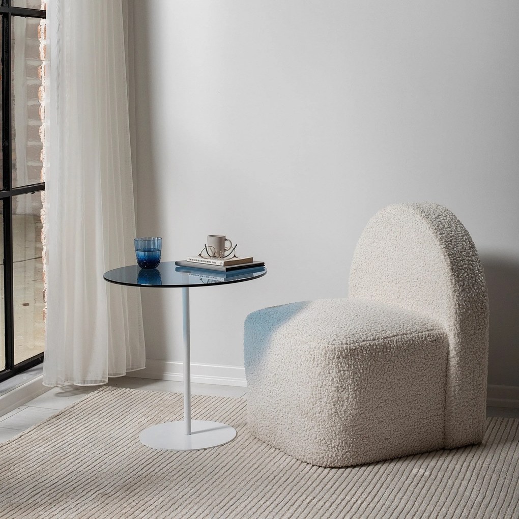 Mesa de Apoio Chill-Out - Branca e Azul - 50x50x50 cm