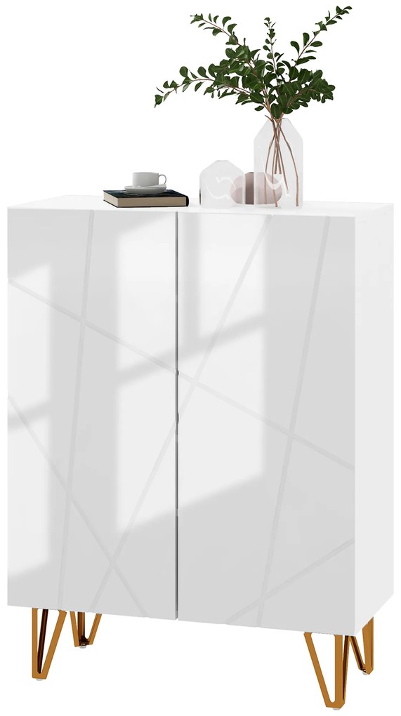 Móvel Sapateira de Entrada Armário Sapateira com Prateleiras Ajustáveis para 15-20 Pares de Sapatos 72x31,5x95 cm Branco