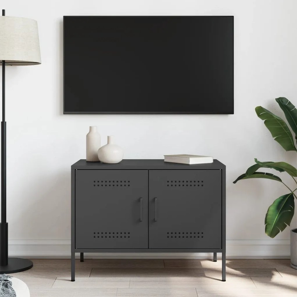vidaXL Móvel de TV 68x39x50,5 cm aço preto