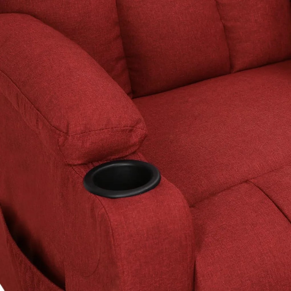 Poltrona reclinável tecido vermelho tinto