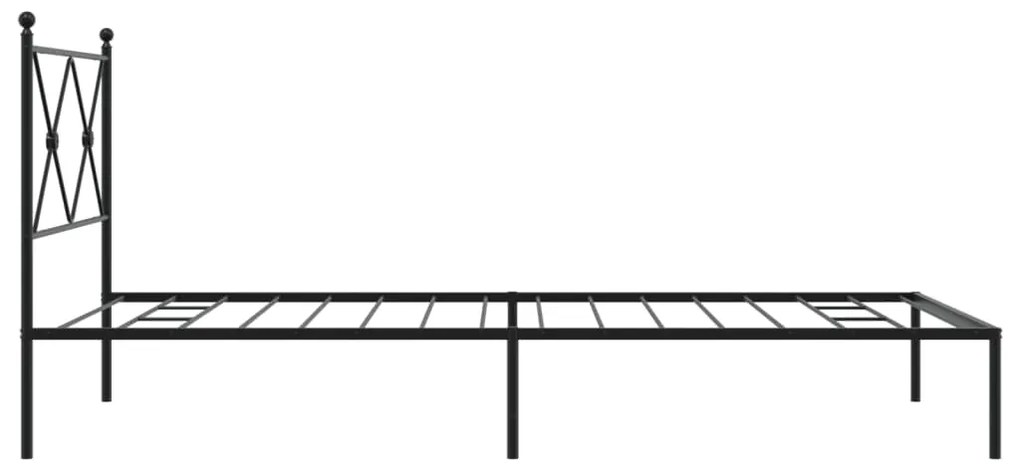 Estrutura de cama com cabeceira 107x203 cm metal preto