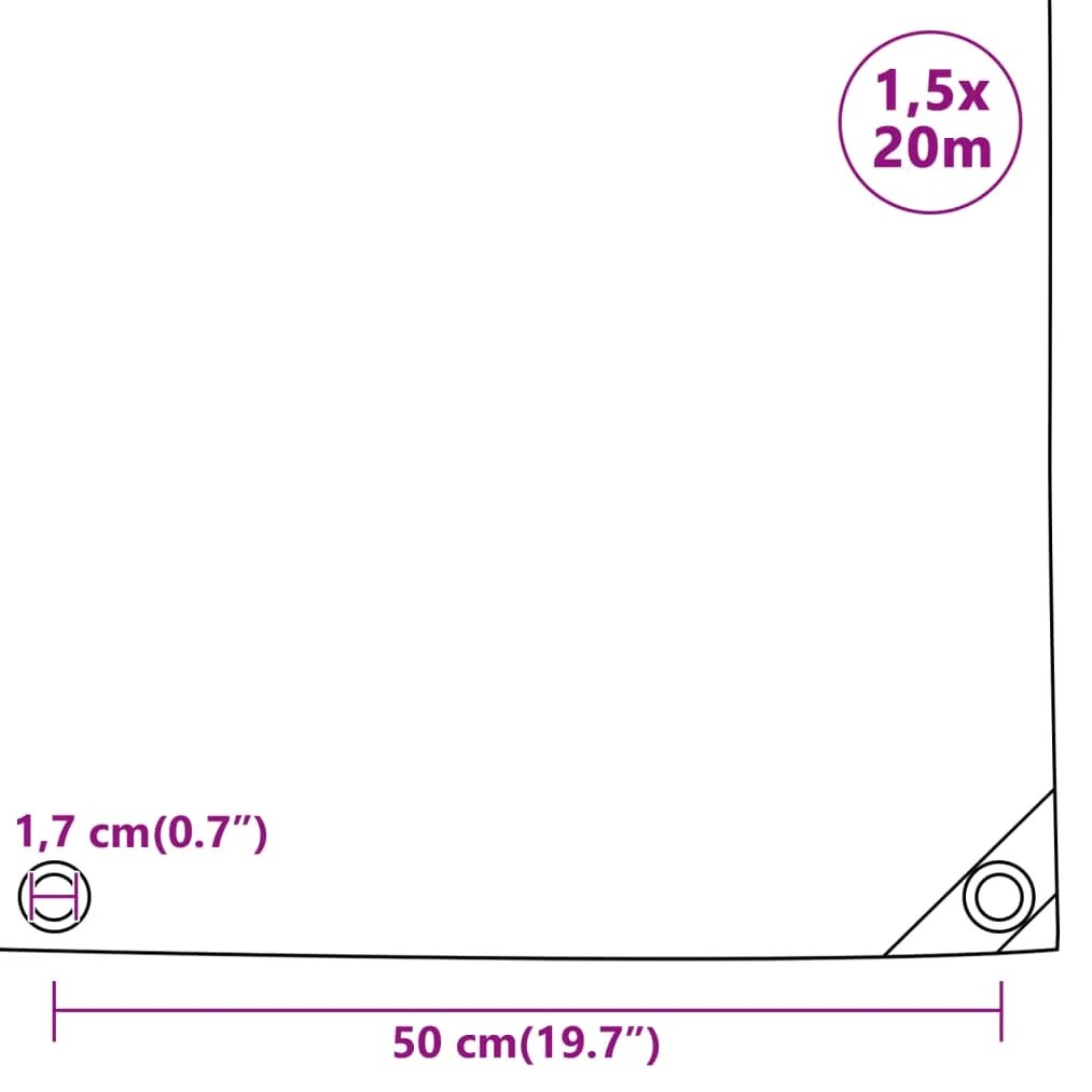 Lona 650 g/m² 1,5x20 m preto