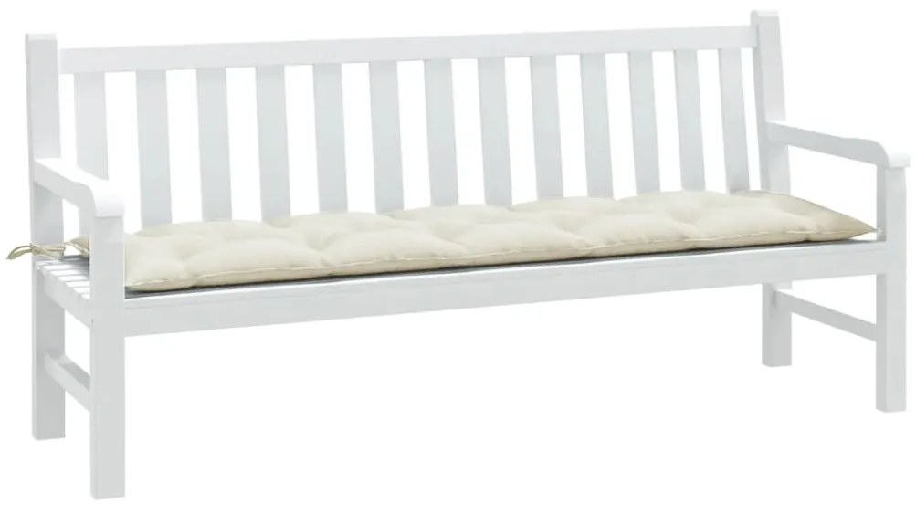 vidaXL Almofadão p/ banco de jardim 180x50x7cm mesclado tecido creme