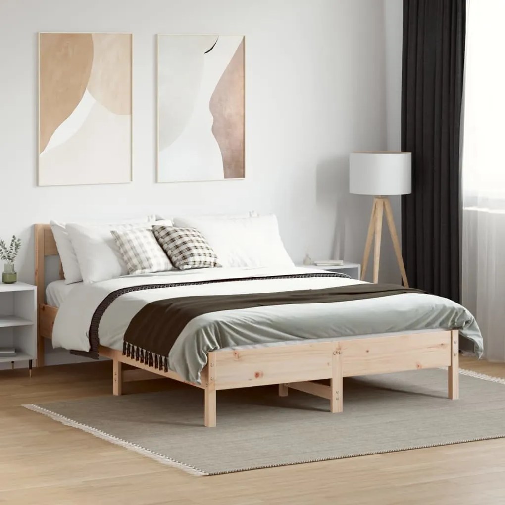 Cama sem colchão 120x190 cm madeira de pinho maciça