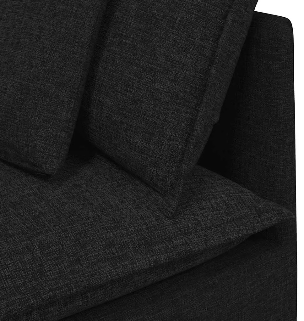 Sofá modular com almofadas tecido preto