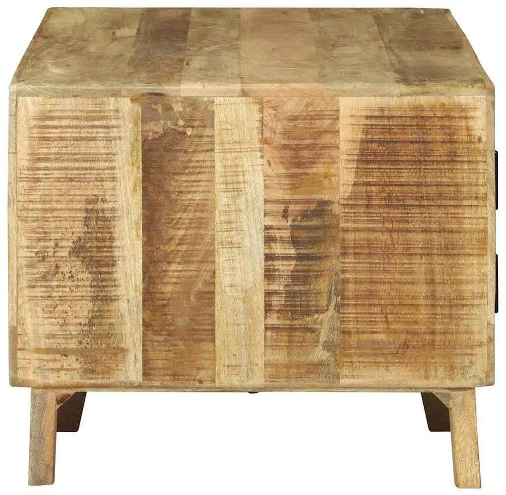 Mesa de Café 80x54x45 cm Madeira de Mangueira Maciça Rústica