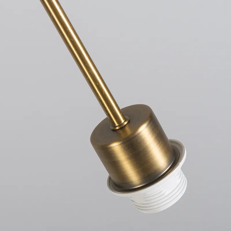Candeeiro de suspensão moderno bronze com cúpula 45 cm preto - Combi 1 Country / Rústico,Moderno