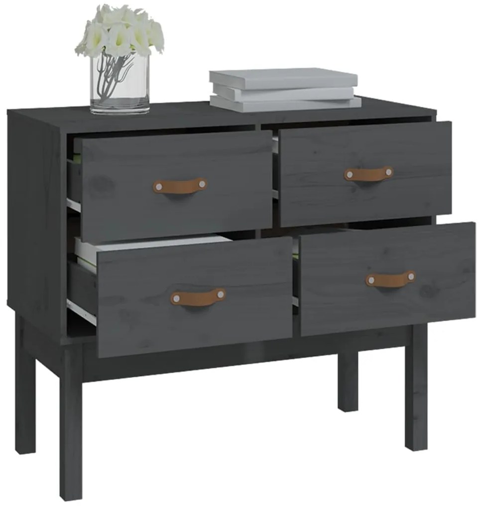 Mesa consola 90x40x78 cm madeira de pinho maciça cinza