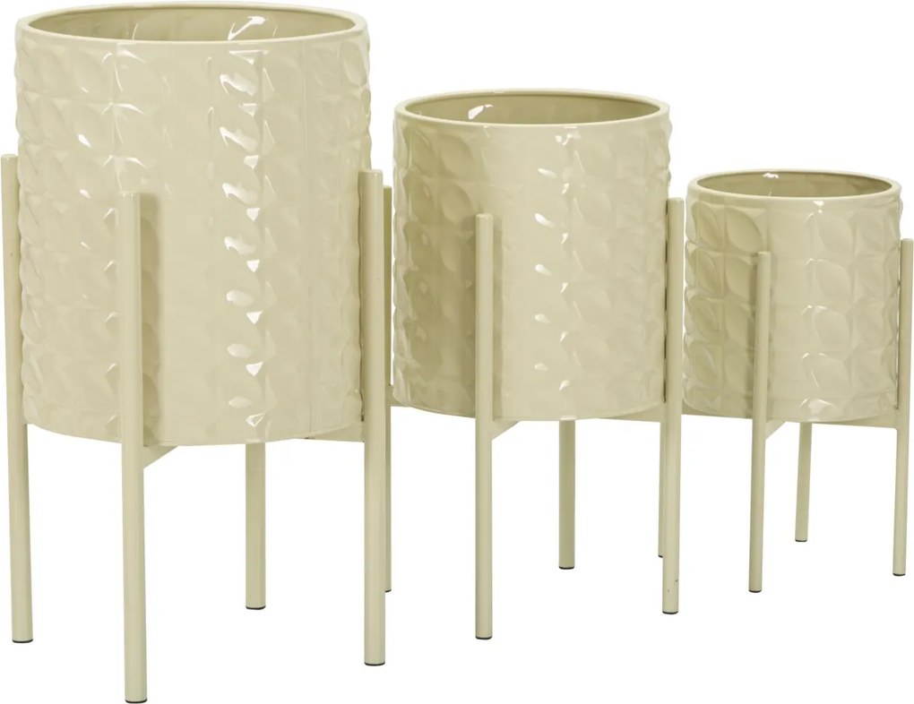 CONJUNTO DE 3 VASOS CREME Ø 36X56,5-30X48,5-24X37,5 CM (PLANTAS NÃO INCLUIDAS)