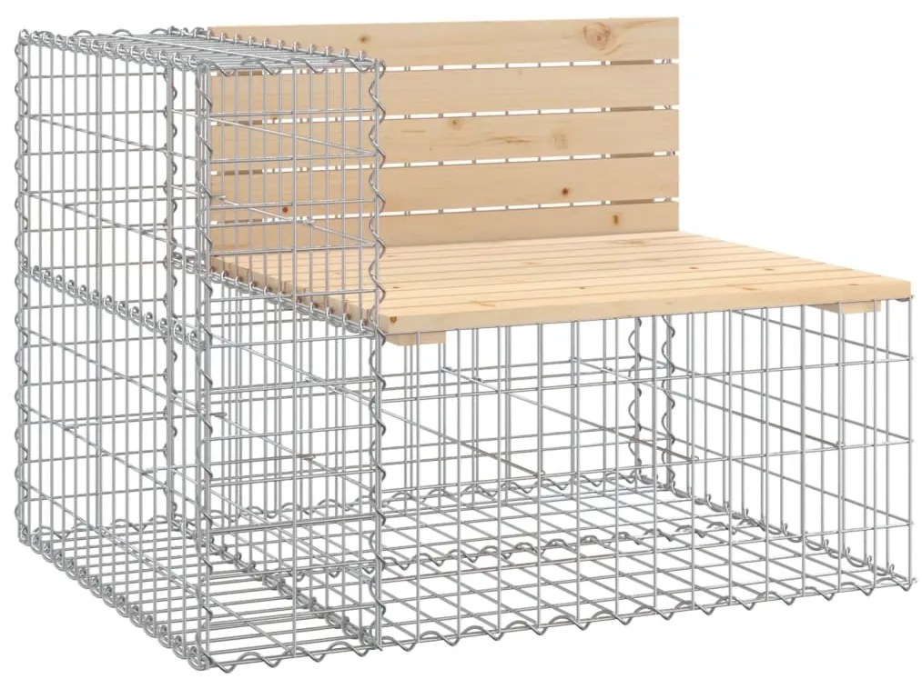 Banco de jardim c/ design gabião 287x71x65,5 cm pinho maciço