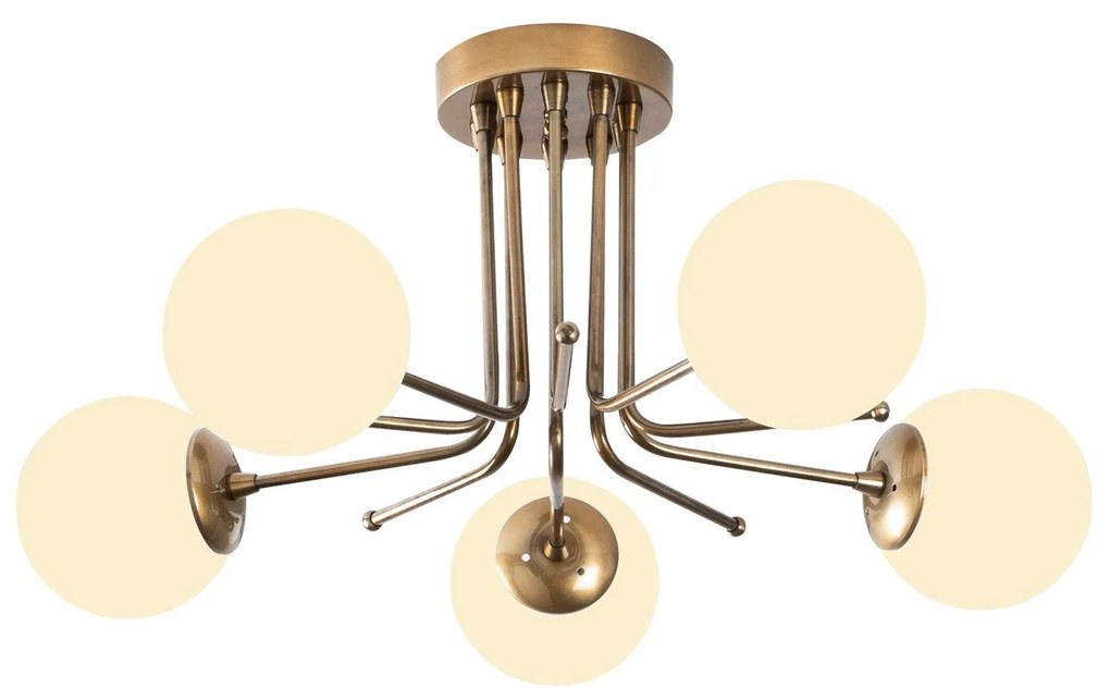 Lustre Daisy – Dourado e Branco – 80 x 80 cm