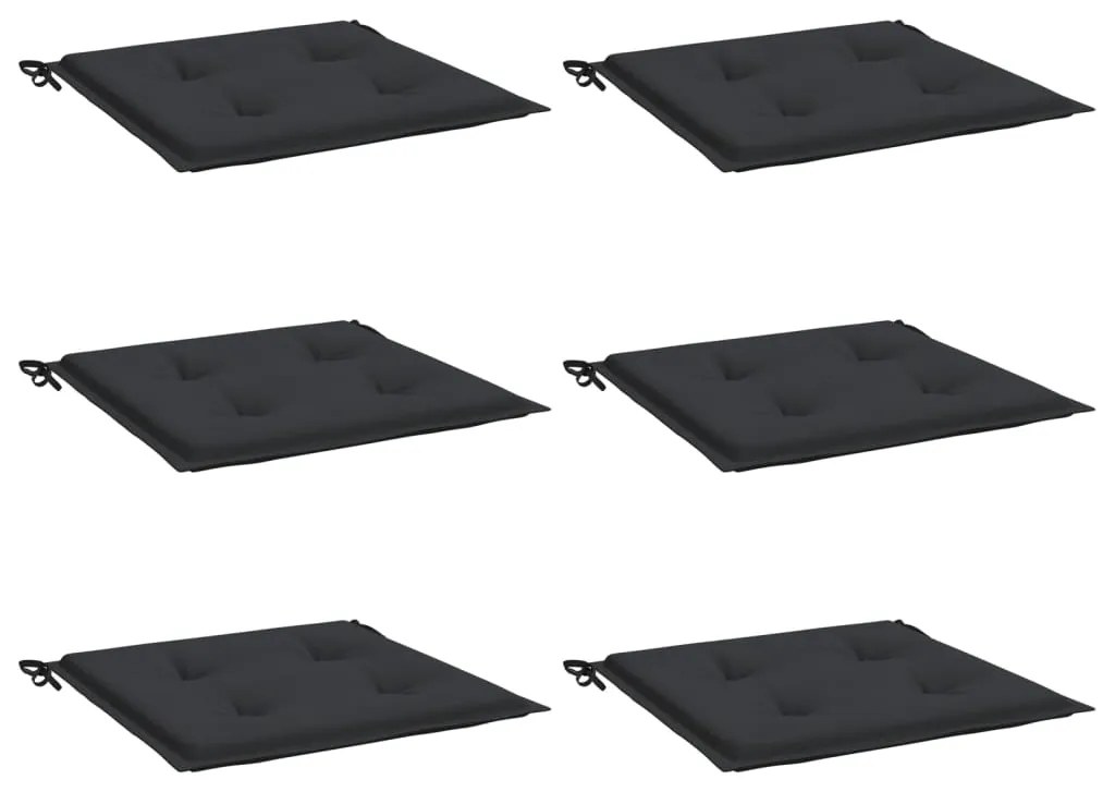 Almofadões p/ cadeiras de jardim 6 pcs tecido oxford preto
