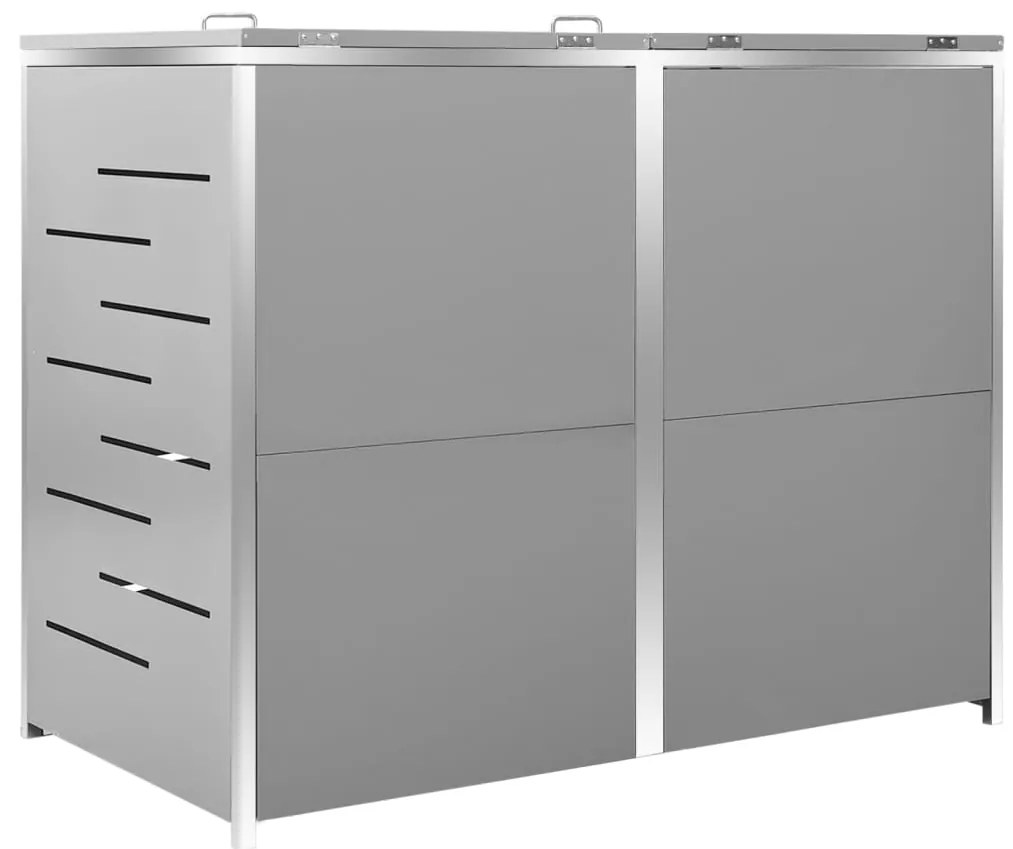 Abrigo duplo para caixote do lixo 138x77,5x112,5 cm aço inox