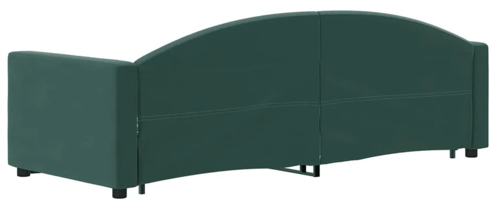 Sofá-cama c/ gavetão e gavetas 80x200cm veludo verde-escuro