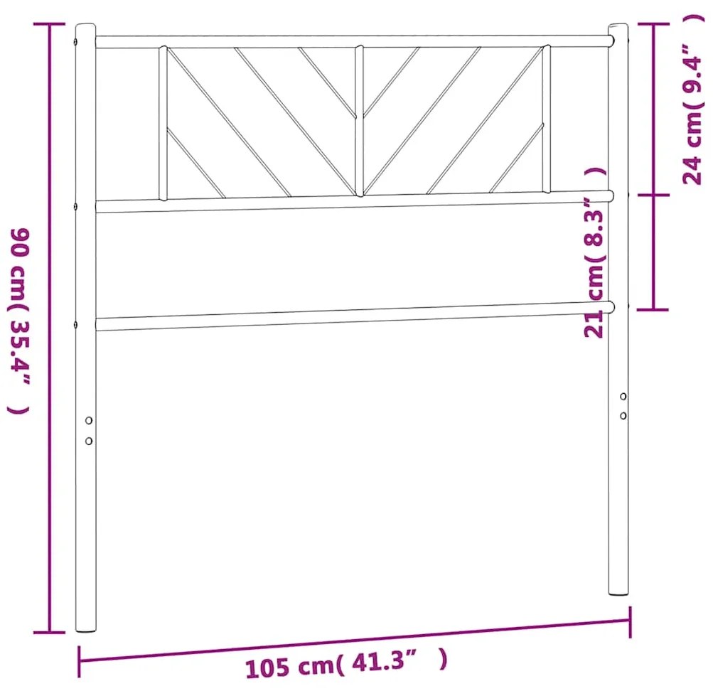 Cabeceira de cama 100 cm metal branco