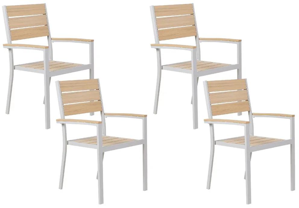 Conjunto de 4 cadeiras de jardim creme PRATO Beliani