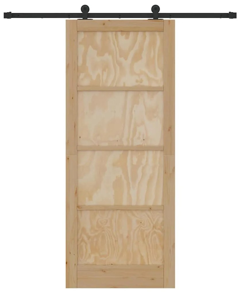Porta de Correr vidaXL com Conjunto de Ferragens 86x211 cm Madeira Mac