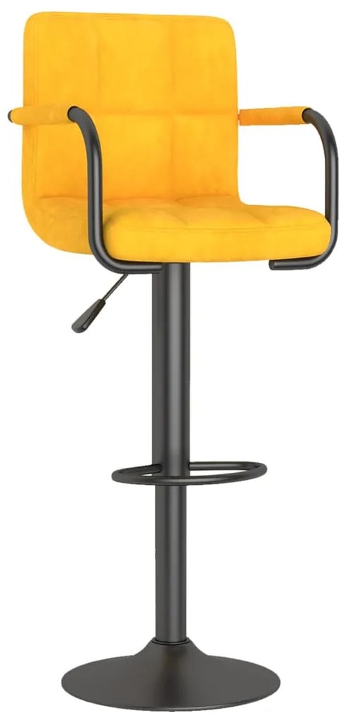 Bancos de bar 2 pcs veludo amarelo mostarda