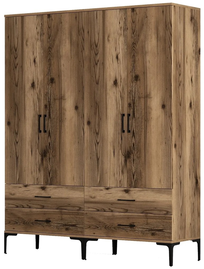 Roupeiro Kumsal TT – Nogueira – 160 cm x 47,5 cm x 201,4 cm