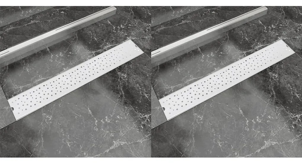 Dreno de chuveiro linear 2 pcs bolhas 730x140 mm aço inoxidável