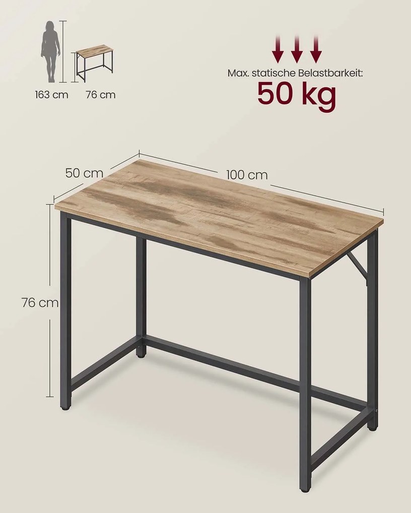 Secretaria de escritório 100 x 50 x 76 cm castanho camelo-preto