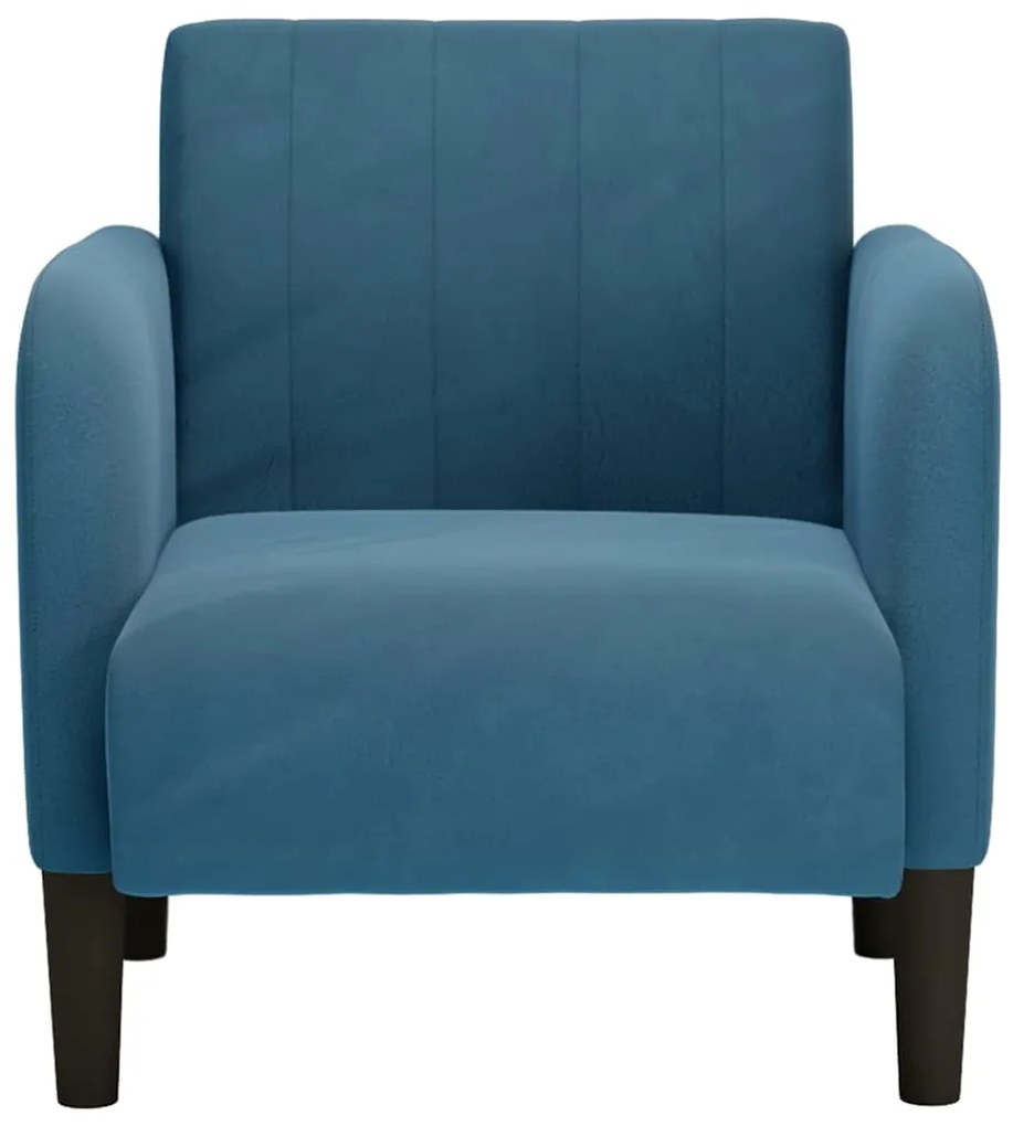 Poltrona com apoio de braços 54 cm veludo azul