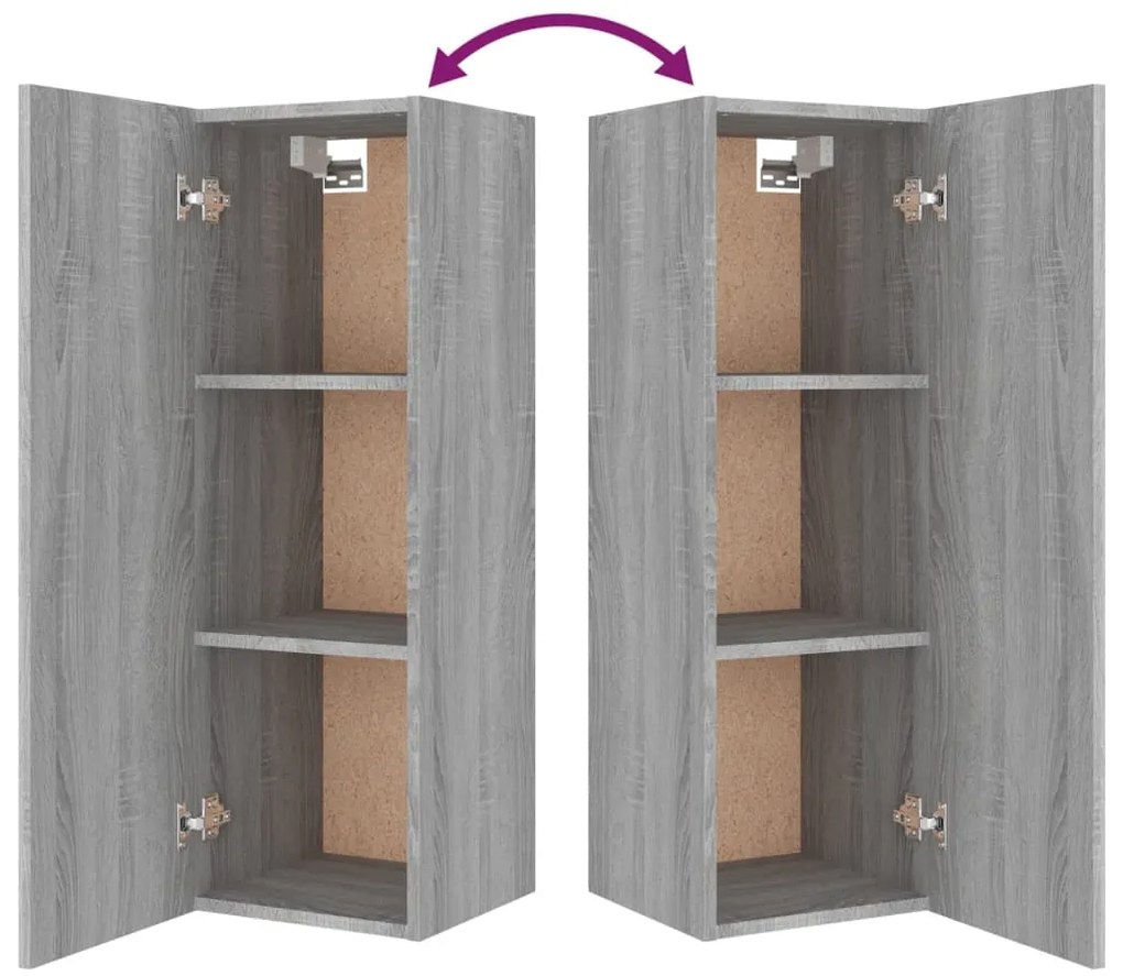 Conjunto móveis de TV 5 pcs madeira processada sonoma cinza