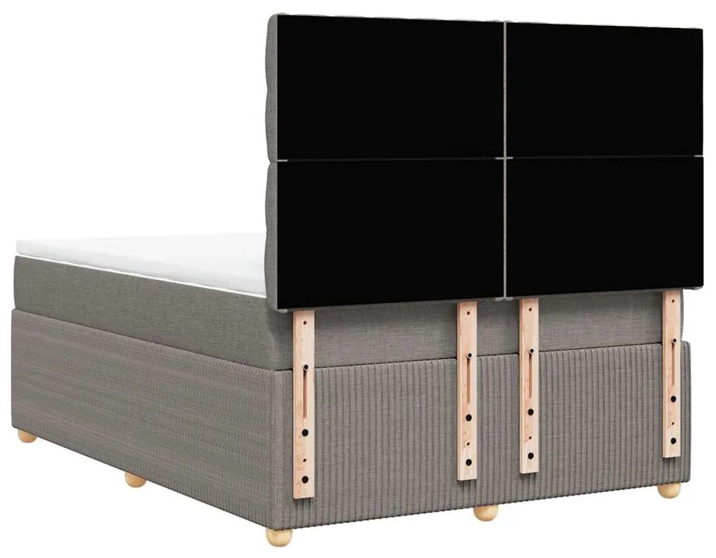 Cama com molas/colchão 140x190 cm tecido castanho-acinzentado
