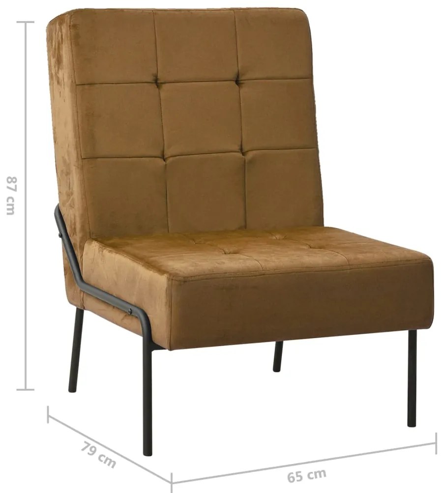 Cadeira de descanso 65x79x87 cm veludo castanho