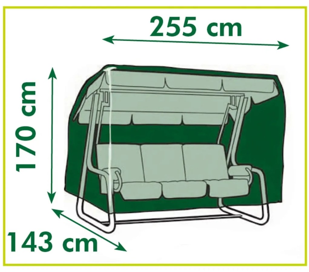 Capa para baloiços de jardim 255x170x143 cm