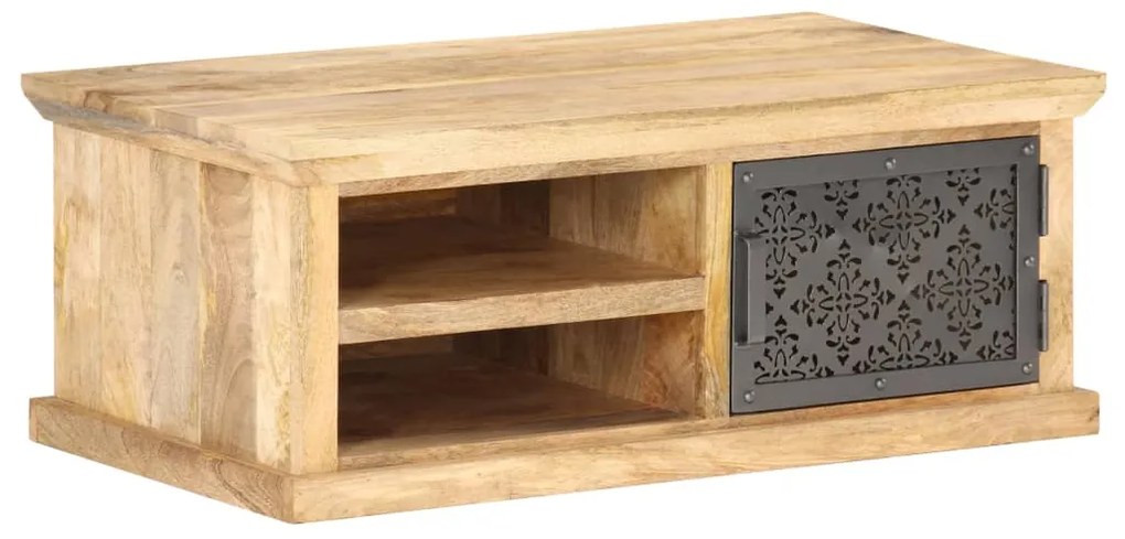 Mesa de centro c/ porta 90x50x35 cm madeira de mangueira maciça