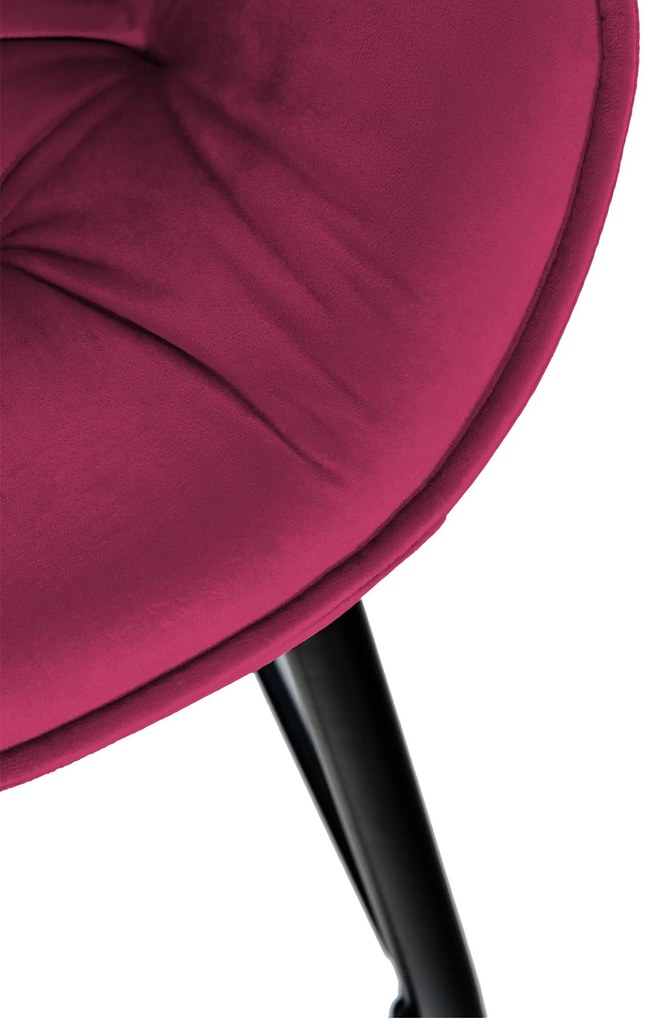Conjunto de 2 bancos de bar Gibson em veludo e com estrutura preta 54 x 103 x 57,5 cm Roxo