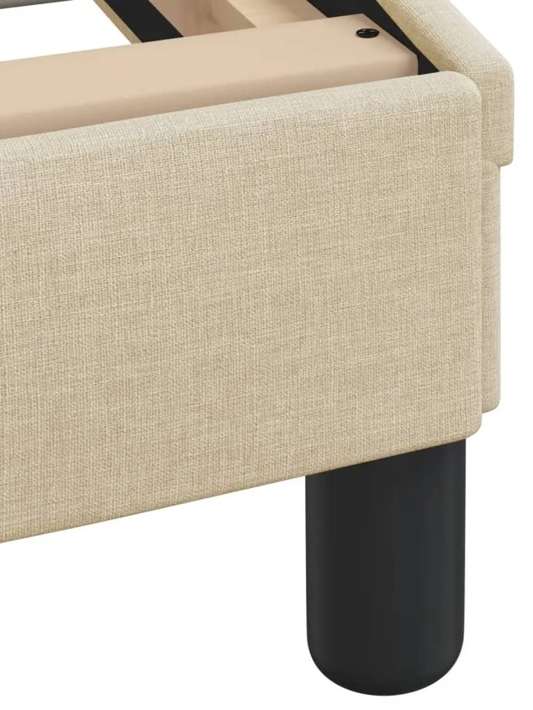 Estrutura de cama sem colchão 200x200 cm tecido cor creme