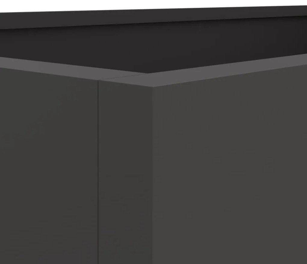 Vaso/floreira 62x40x39 cm aço preto