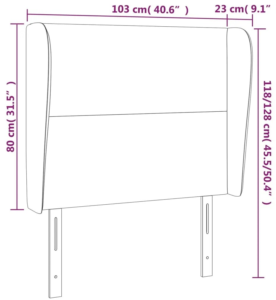 Cabeceira cama c/ abas couro artificial 103x23x118/128cm branco