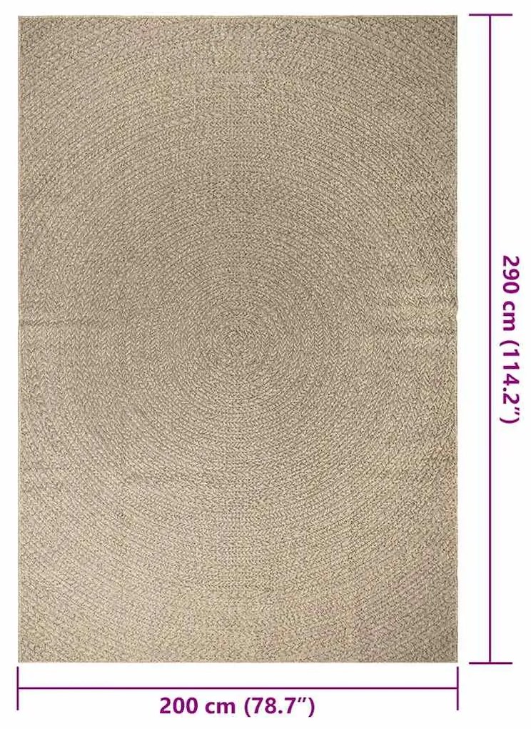 Tapete ZIZUR bege 200x290 cm aspeto de juta interior e exterior