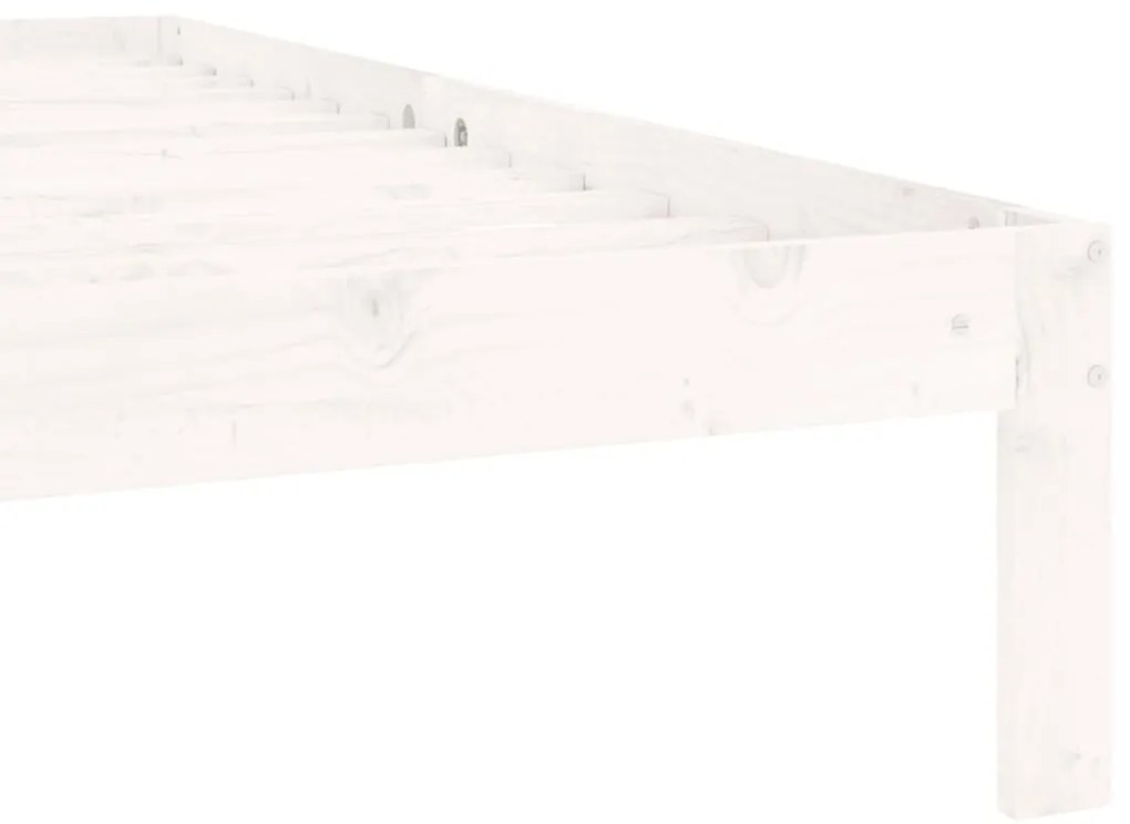 Estrutura de cama 90x200 cm pinho maciço branco
