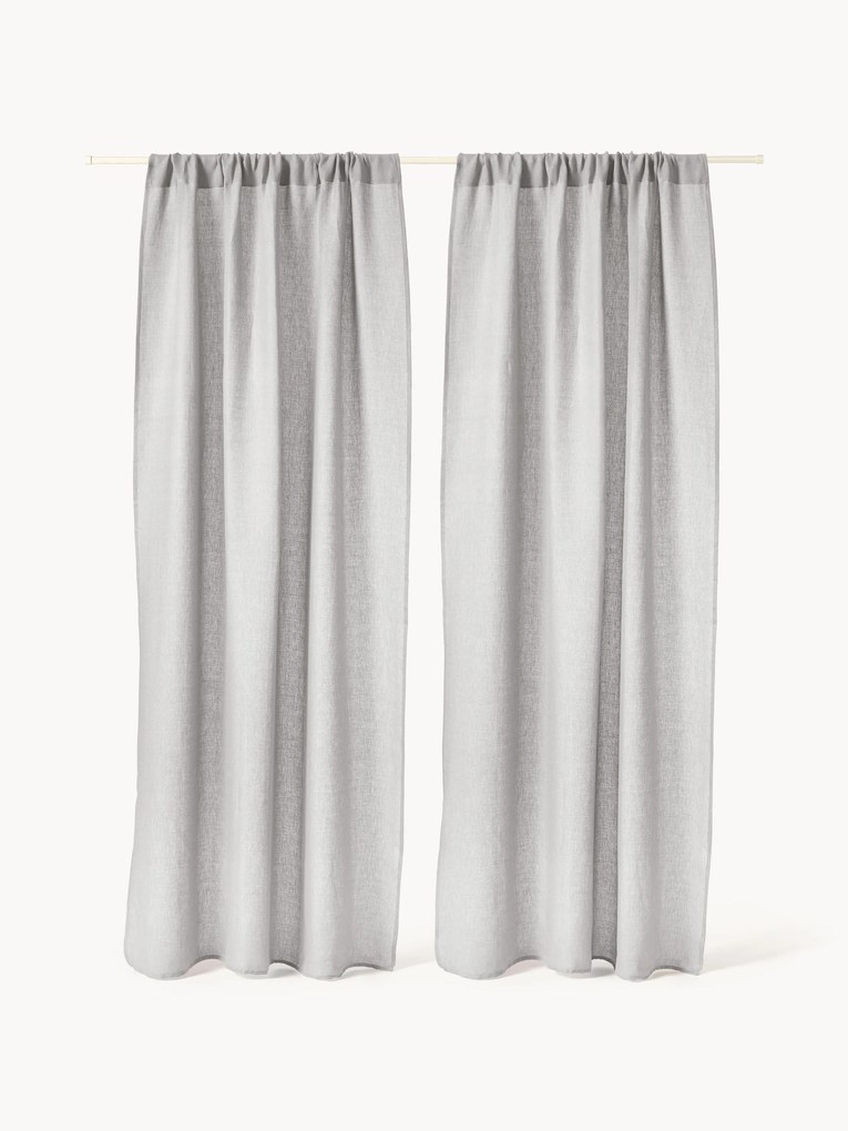 Cortinas semitransparentes com bainha de túnel Harmony, 2 uni.