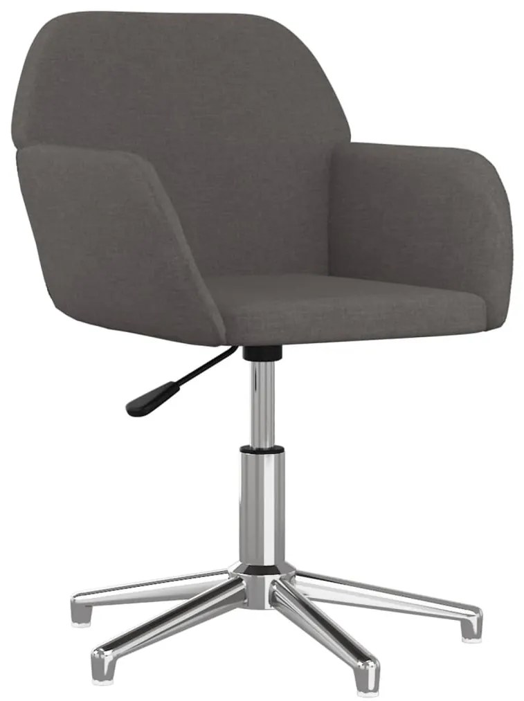 Cadeiras de jantar giratórias 2 pcs tecido cinzento-escuro