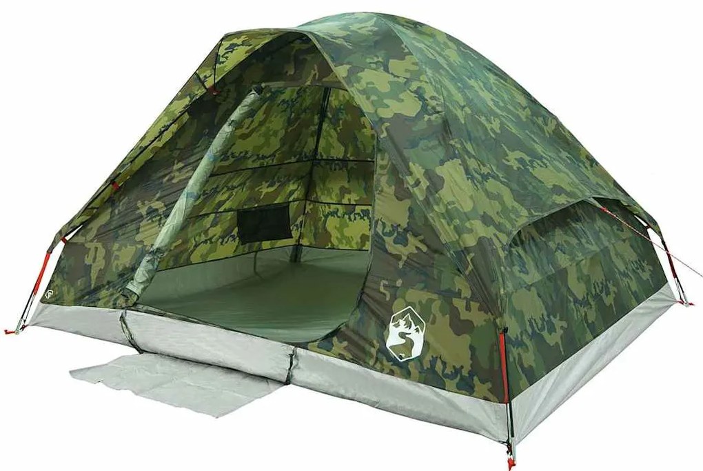 Tenda familiar cúpula para 6 pessoas impermeável camuflagem