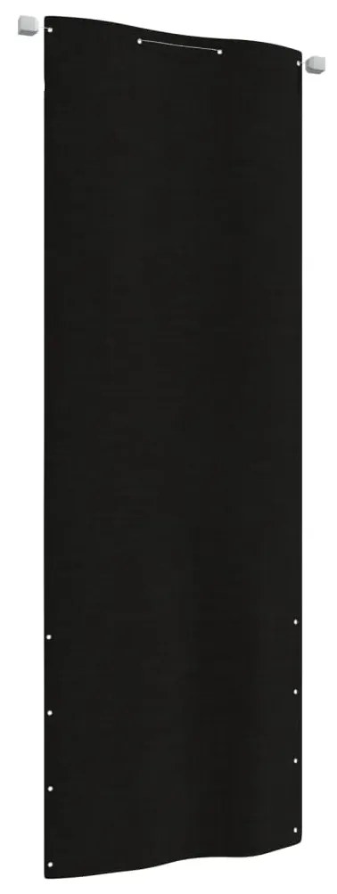 vidaXL Tela de varanda 80x240 cm tecido oxford preto