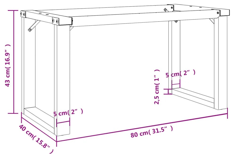 Pernas para mesa de centro estrutura em O aço