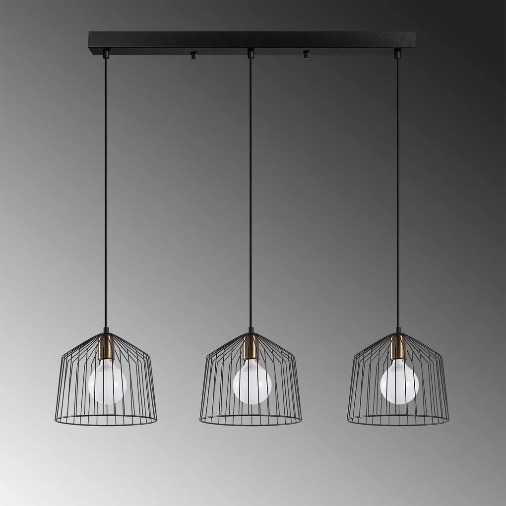 Candeeiro de Teto Cat – Preto Antigo – 96 x 26 x 121 cm