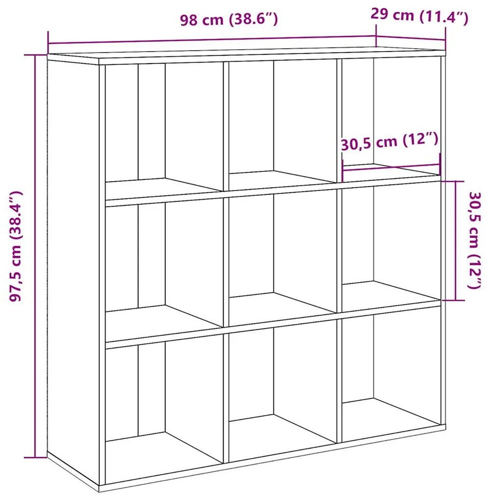 Estante 98x29x97,5 cm carvalho artisiano