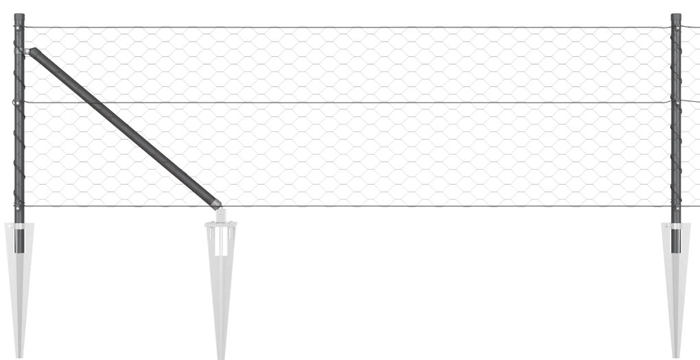Cerca Hexagonal vidaXL Cinza 0,6x50 m Aço