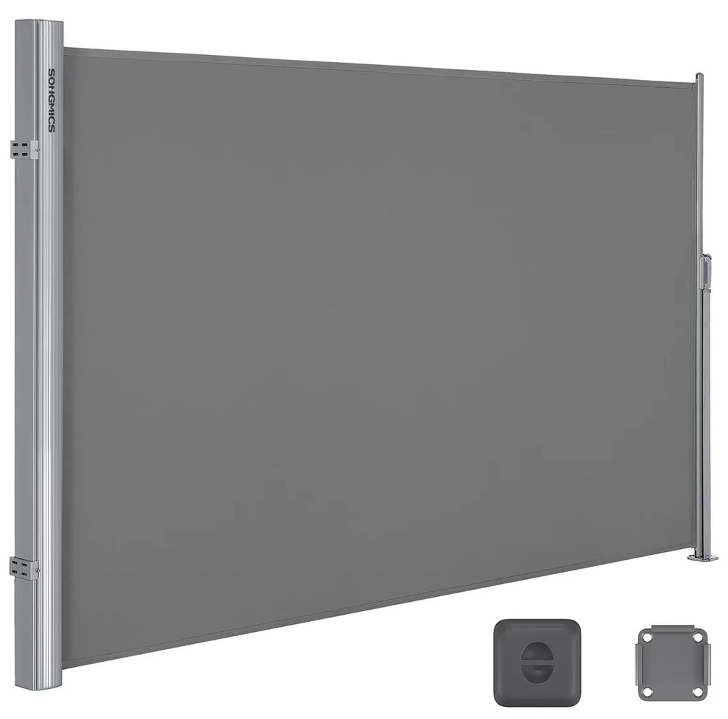 Toldo lateral para varanda com montagem no chão. | SONGMICS | Cinzento | GSA185G01.